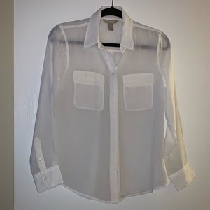 White Banana Republic White Blouse